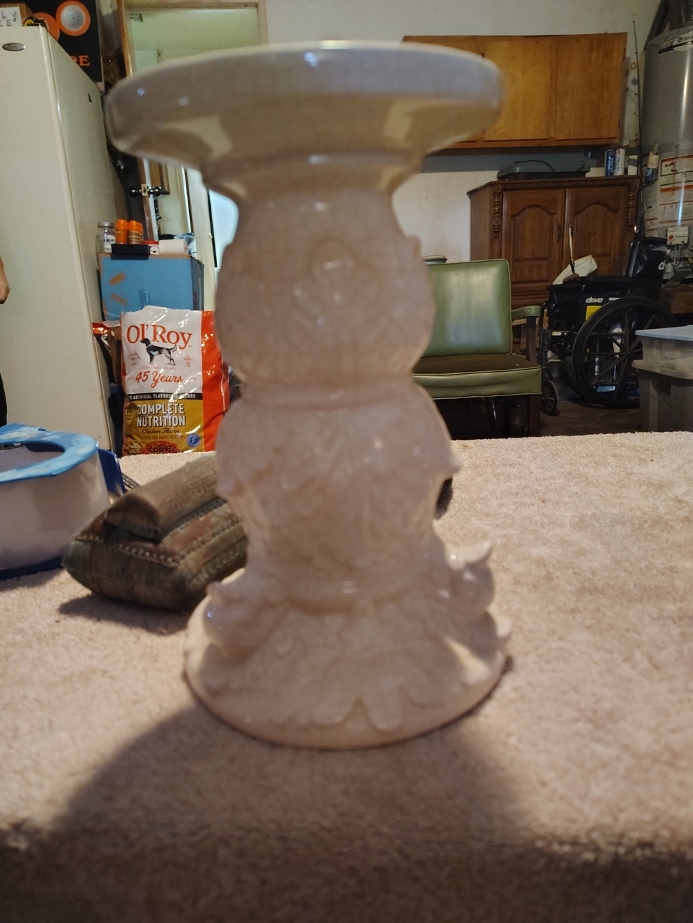 Elegant Cream Ceramic Candle Holder - Brand Unknown